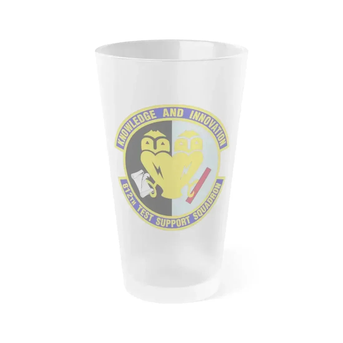 812 Test and Support Squadron AFMC (U.S. Air Force) Frosted Pint Glass 16oz 16oz Frosted - Go Mug Yourself