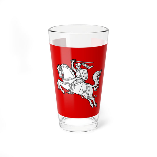 Flag of the Republic of Lithuania 1930s (Lithuania) (Coat of Arms) Pint Glass 16oz