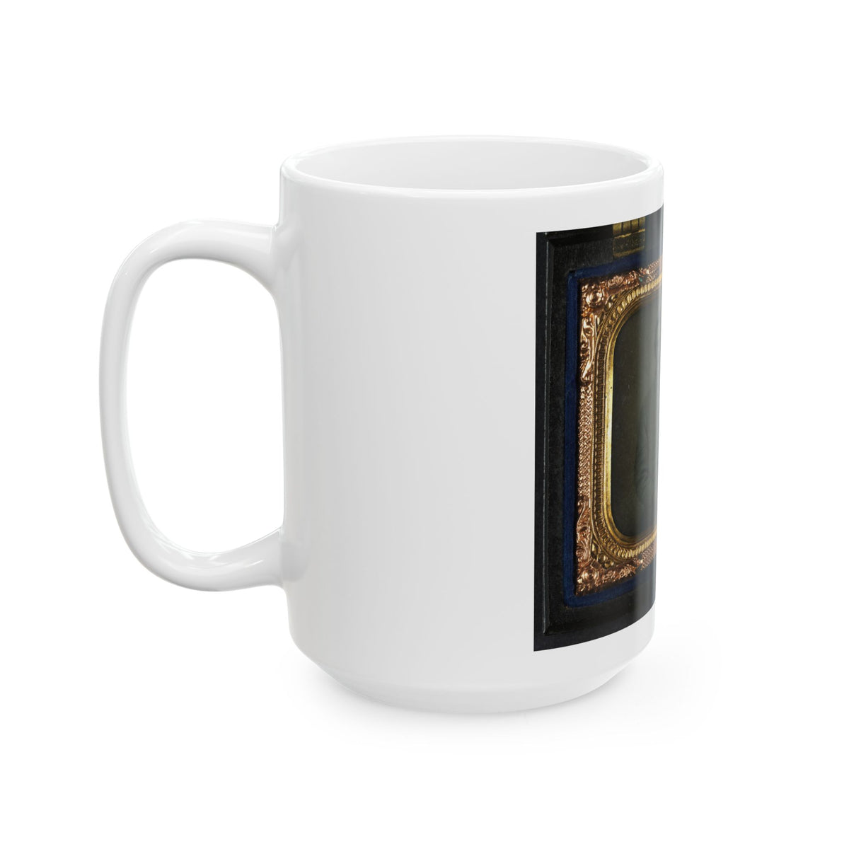 Unidentified Soldier In Union First Sergeant's Uniform And Unidentified Woman In Dress (U.S. Civil War) White Coffee Mug