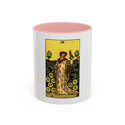 The 9 of Pentacles (Tarot Card) Accent Coffee Mug