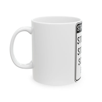 NYSDOT NYR9-20 (New York) (Road Sign) White Coffee Mug