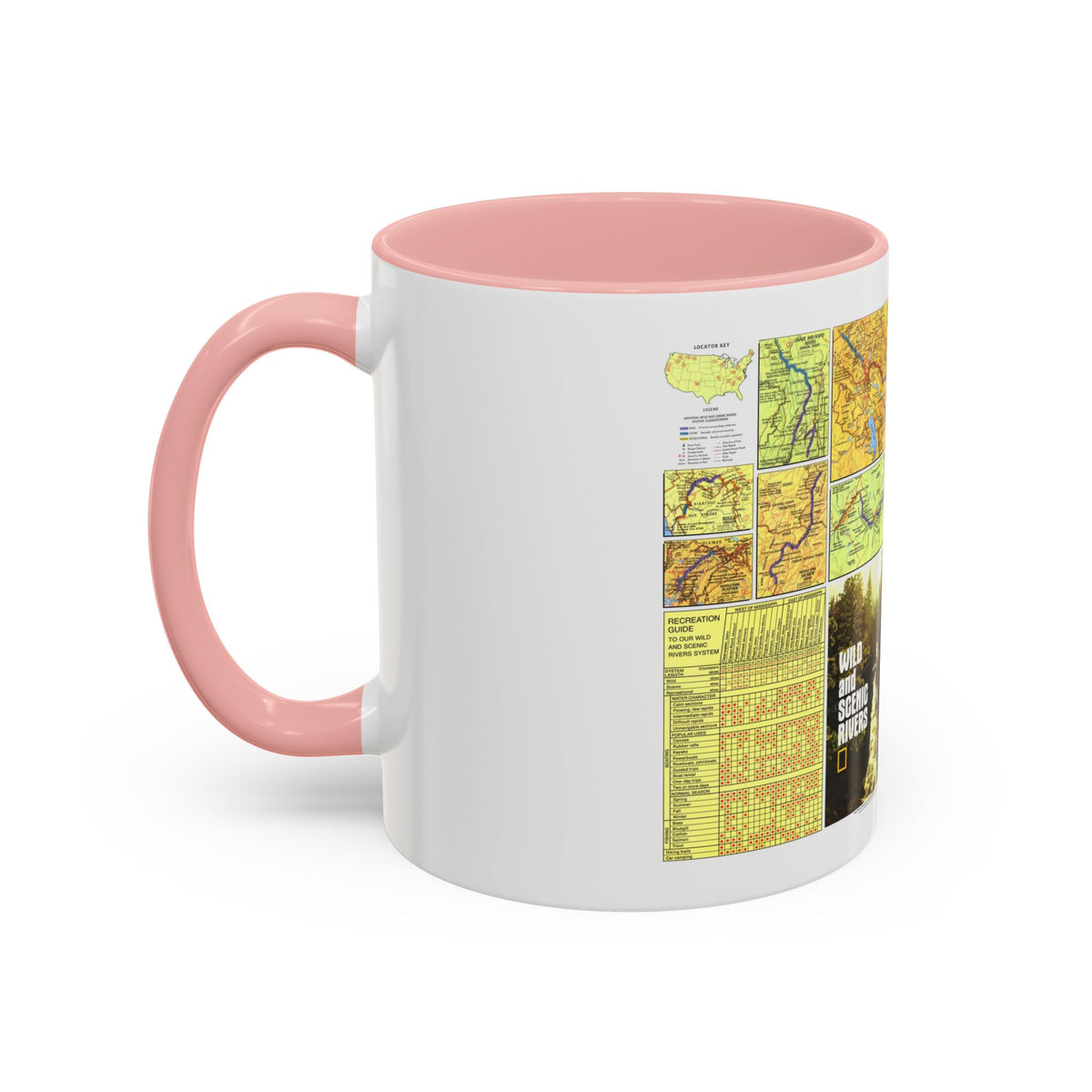 USA - Wild and Scenic Rivers 2 (1977) (Map) Accent Coffee Mug