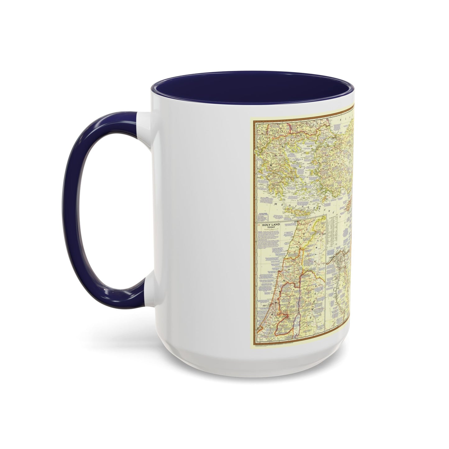 Middle East - Lands of the Bible Today (1956) (Map) Accent Coffee Mug