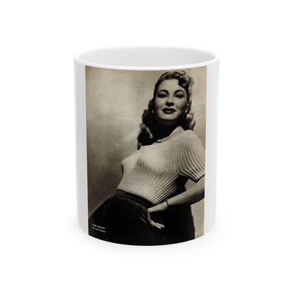 Lori Nelson #207 - B&W Glamour Dress Upper Body & Waist Photo (Vintage Female Icon) White Coffee Mug-11oz-Go Mug Yourself