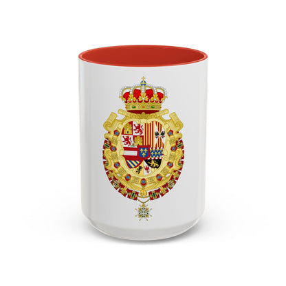Royal Greater Coat of Arms of Spain (1700-1761) - Accent Coffee Mug