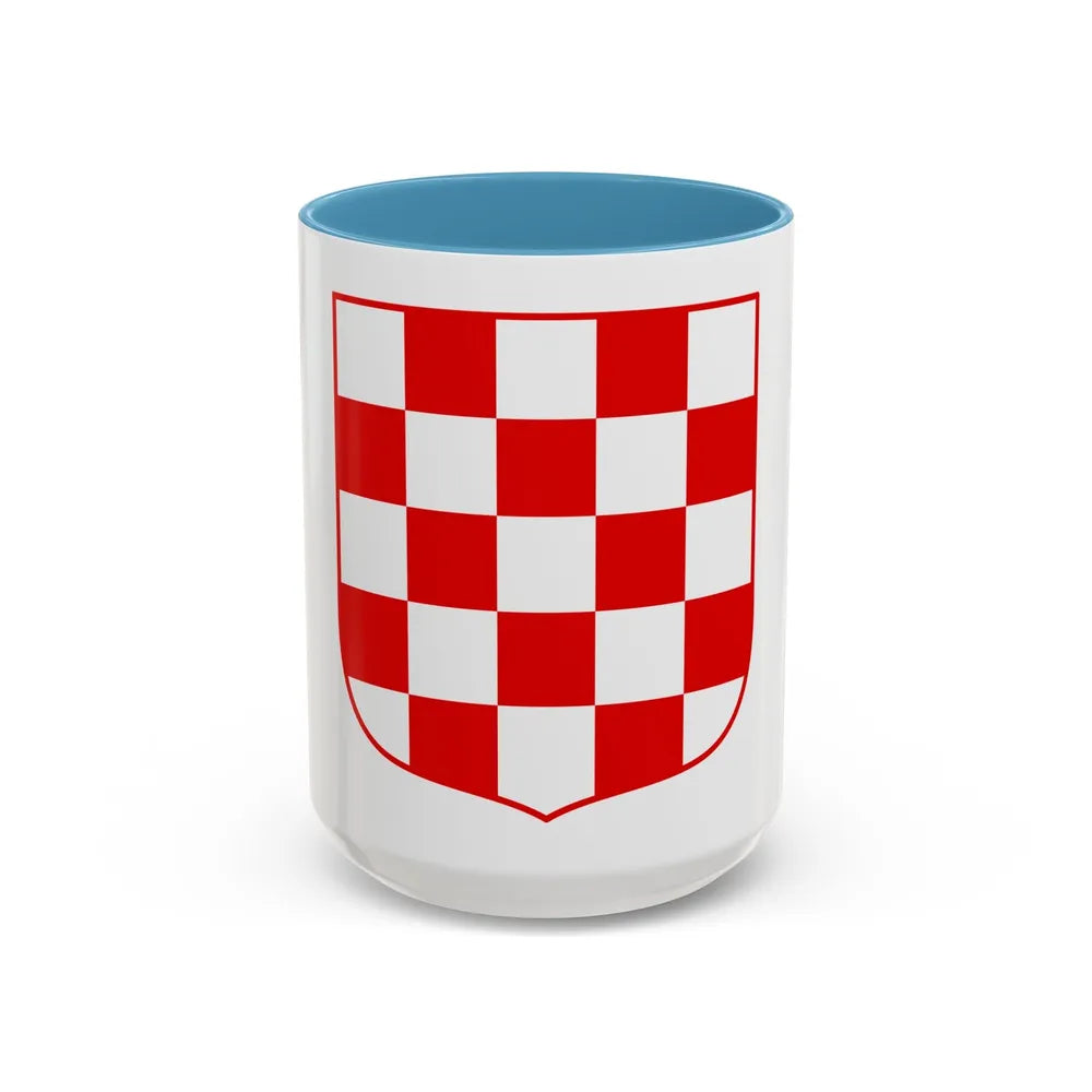 Coat of arms of Croatia (white chequy) - Accent Coffee Mug-15oz-Light Blue-Go Mug Yourself