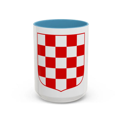 Coat of arms of Croatia (white chequy) - Accent Coffee Mug-15oz-Light Blue-Go Mug Yourself