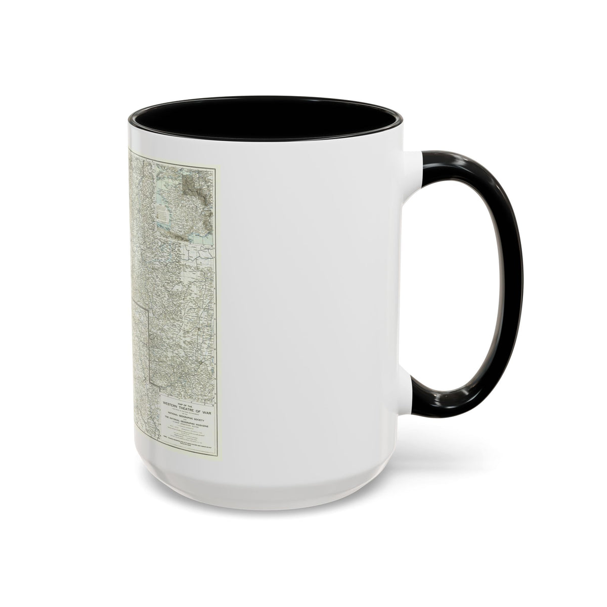 Western Theatre of War (1918) (Map) Accent Coffee Mug