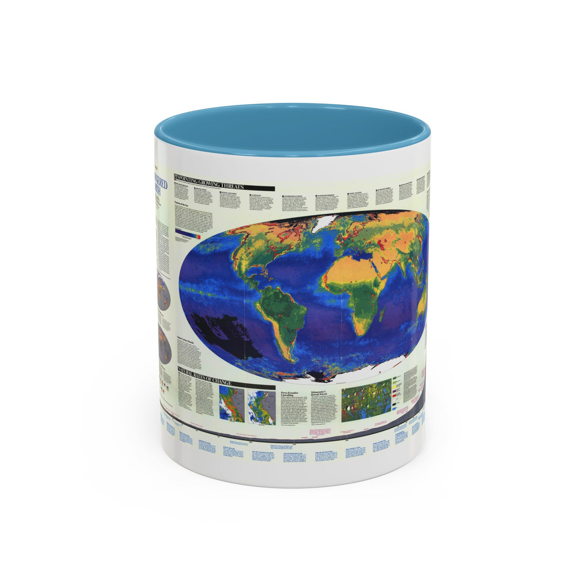World Map - Endangered Earth (Map) Accent Coffee Mug