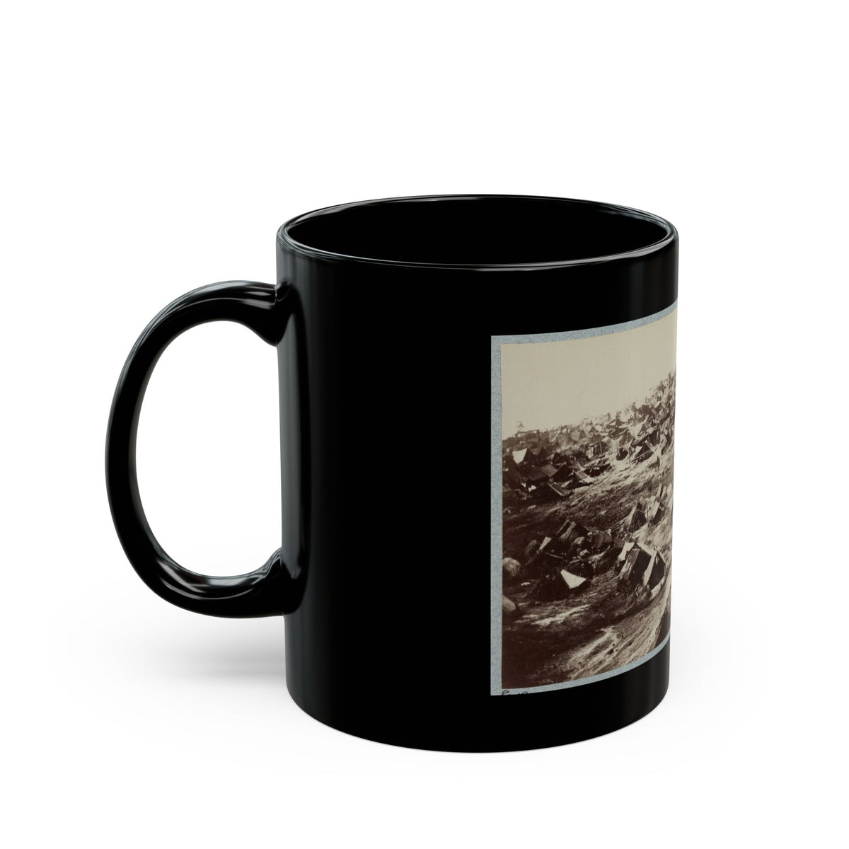 Andersonville Prison, Ga., August 17, 1864. Southwest View Of Stockade Showing The Dead-Line (U.S. Civil War) Black Coffee Mug