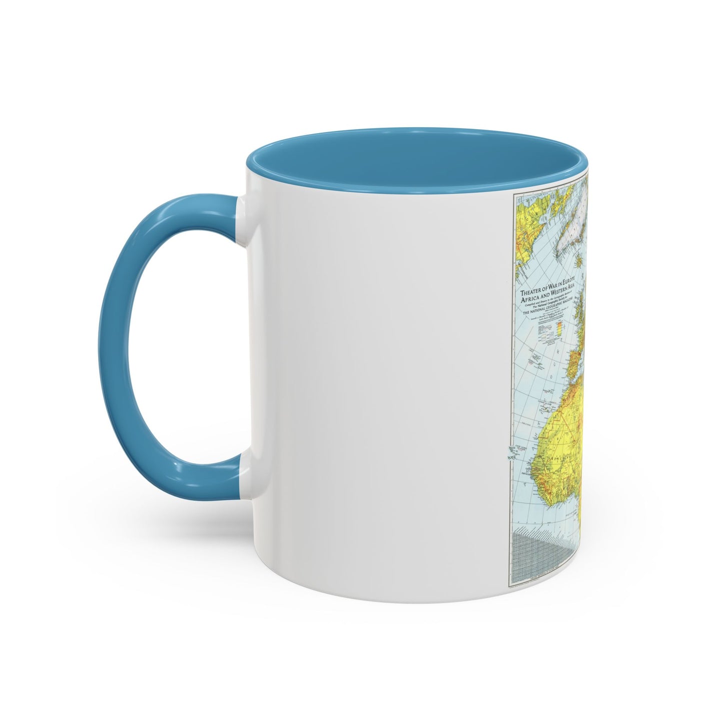 Europe, Africa, and Western Asia - Theater of War (1942) (Map) Accent Coffee Mug