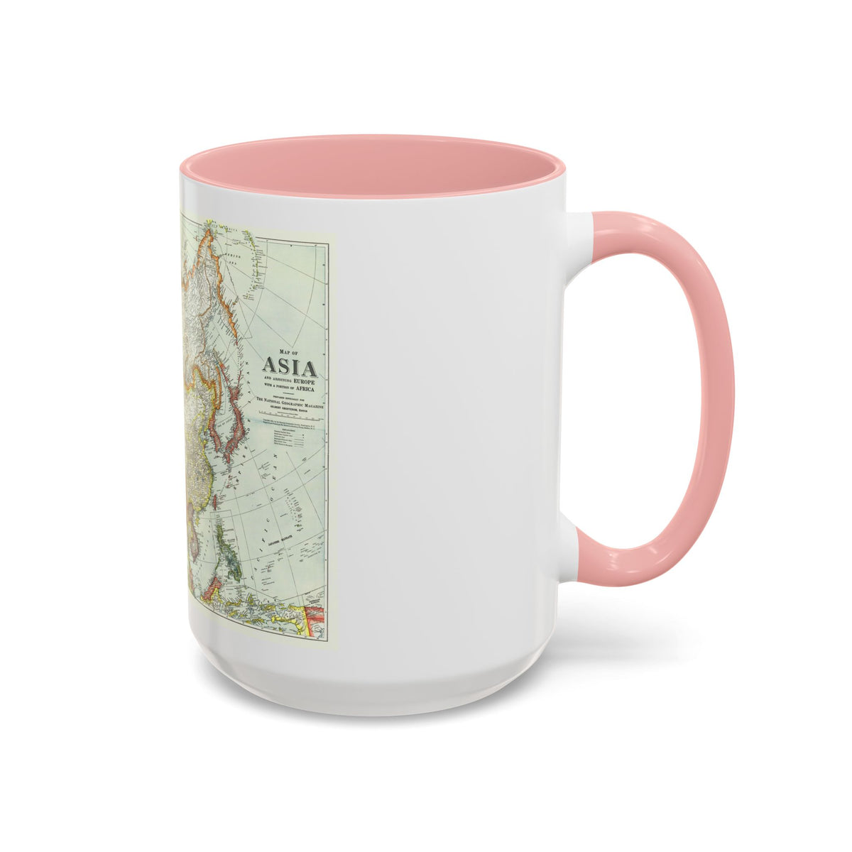 Asia and Adjoining Europe (1921) (Map) Accent Coffee Mug