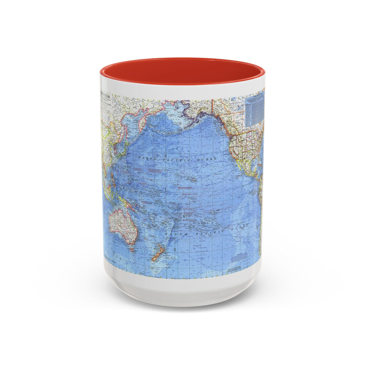 Pacific Ocean (1969) (Map) Accent Coffee Mug