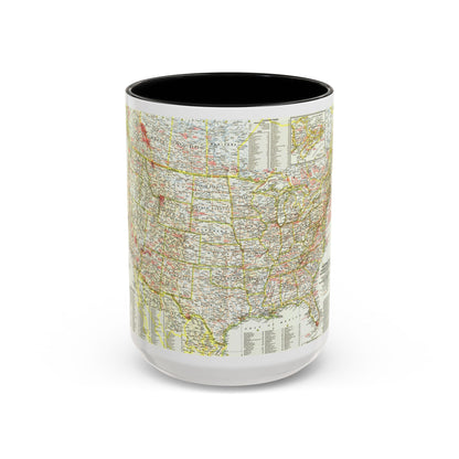 États-Unis - Parcs nationaux et sites historiques 1 (1958) (Carte) Tasse à café Accent