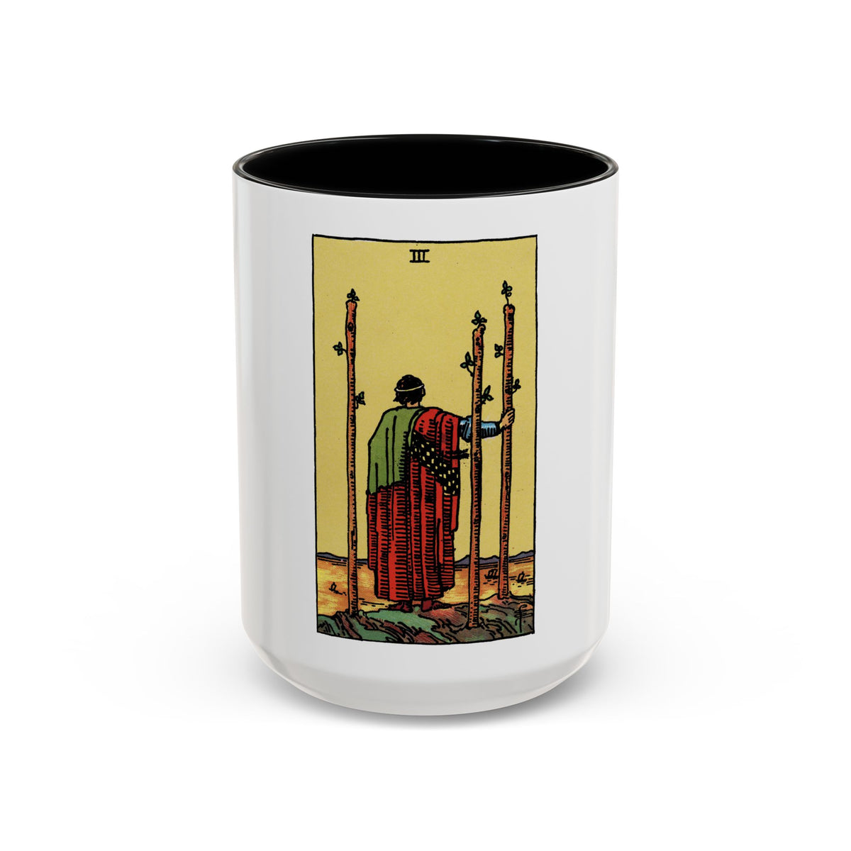 The 3 of Wands (Tarot Card) Accent Coffee Mug