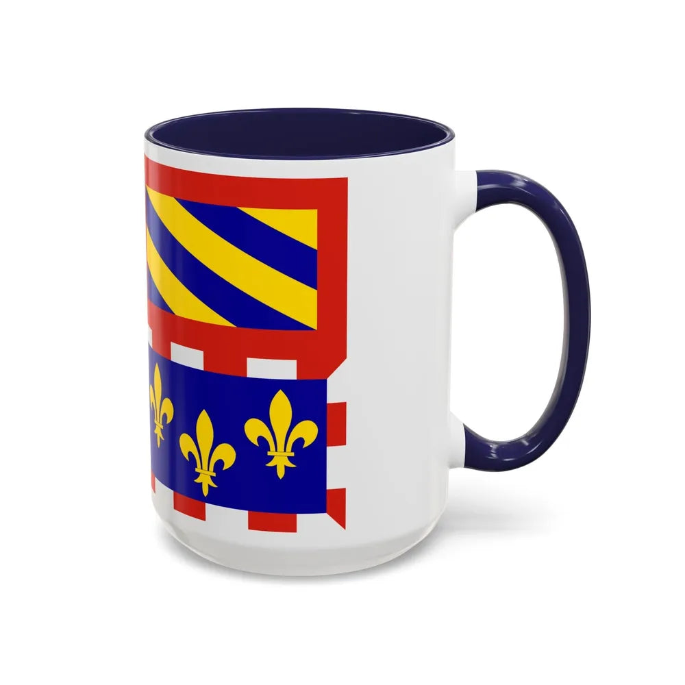 Flag of Bourgogne France - Accent Coffee Mug-Go Mug Yourself