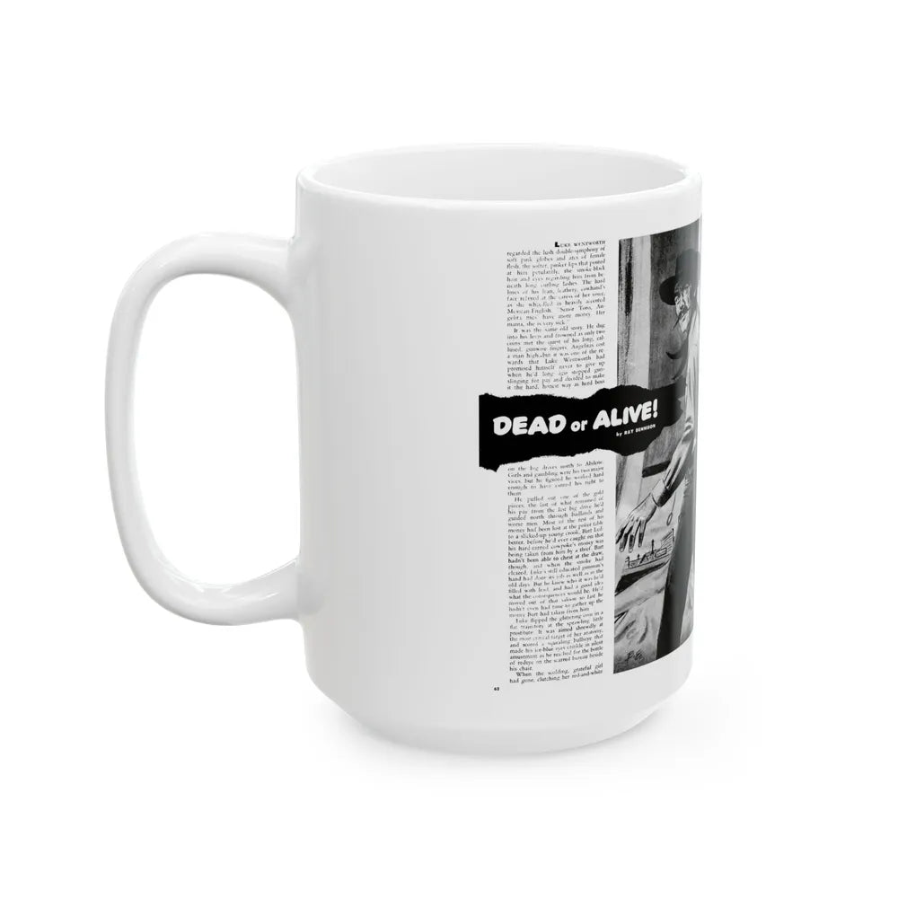 Dead or Alive, Adam magazine, October 1958 - White Coffee Mug-Go Mug Yourself