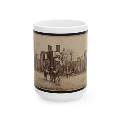 Bank Of Chambersburg & Franklin House, Chambersburg, Franklin Co., Pa., Destroyed By The Rebels Under Mccausland, July 30th, 1864 (U.S. Civil War) White Coffee Mug