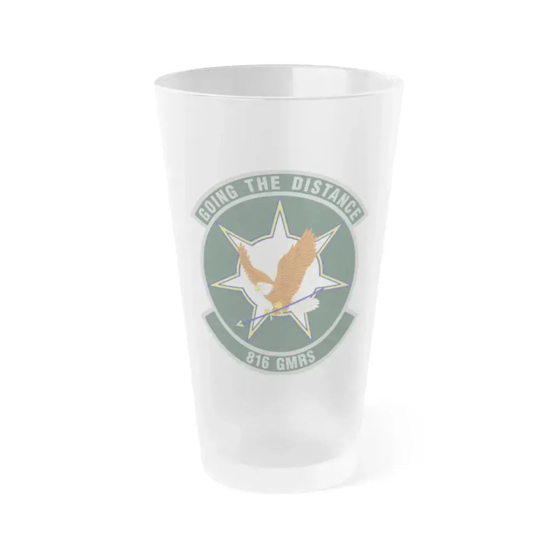 816th Global Mobility Readiness Squadron (U.S. Air Force) Frosted Pint Glass 16oz 16oz Frosted - Go Mug Yourself