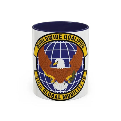 816th Global Mobility Squadron (U.S. Air Force) Accent Coffee Mug 11oz Navy - Go Mug Yourself