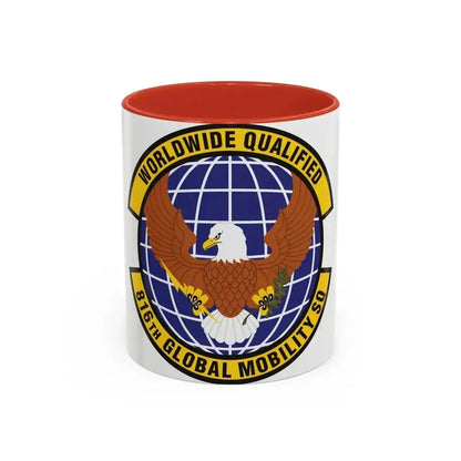 816th Global Mobility Squadron (U.S. Air Force) Accent Coffee Mug 11oz Red - Go Mug Yourself
