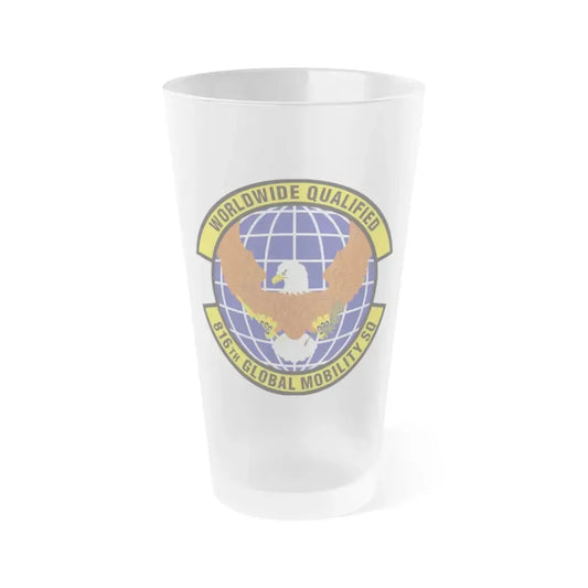 816th Global Mobility Squadron (U.S. Air Force) Frosted Pint Glass 16oz 16oz Frosted - Go Mug Yourself