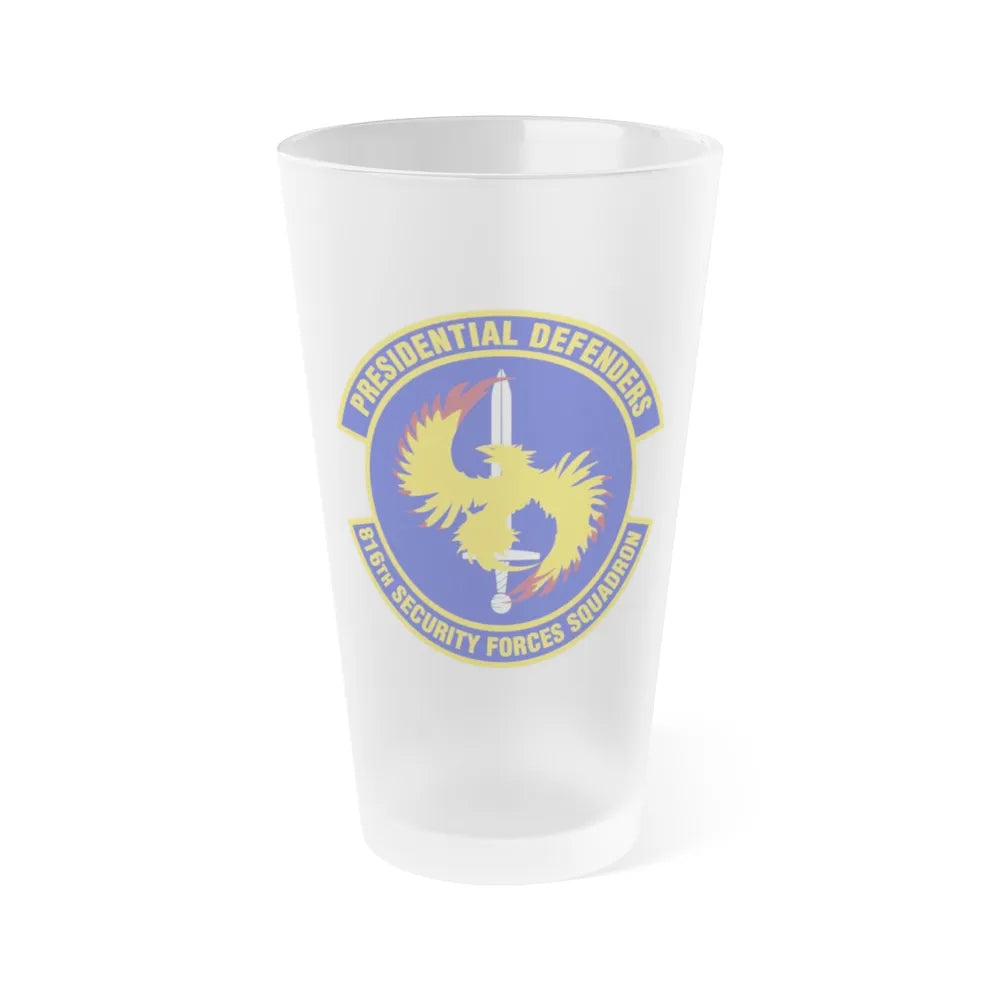 816th Security Forces Squadron (U.S. Air Force) Frosted Pint Glass 16oz-16oz-Frosted-Go Mug Yourself