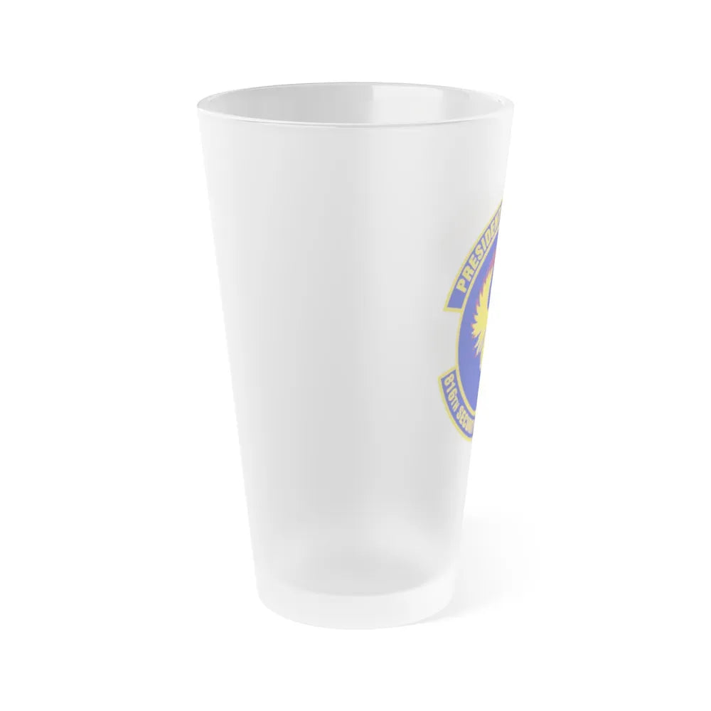 816th Security Forces Squadron (U.S. Air Force) Frosted Pint Glass 16oz-Go Mug Yourself