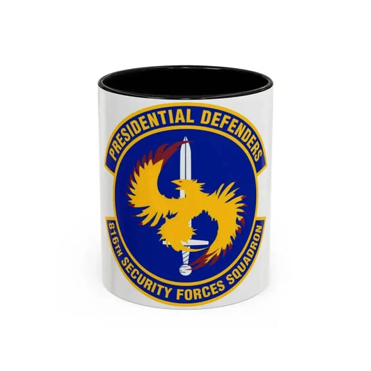 816th Security Forces Squadron (U.S. Air Force) Accent Coffee Mug 11oz Black - Go Mug Yourself