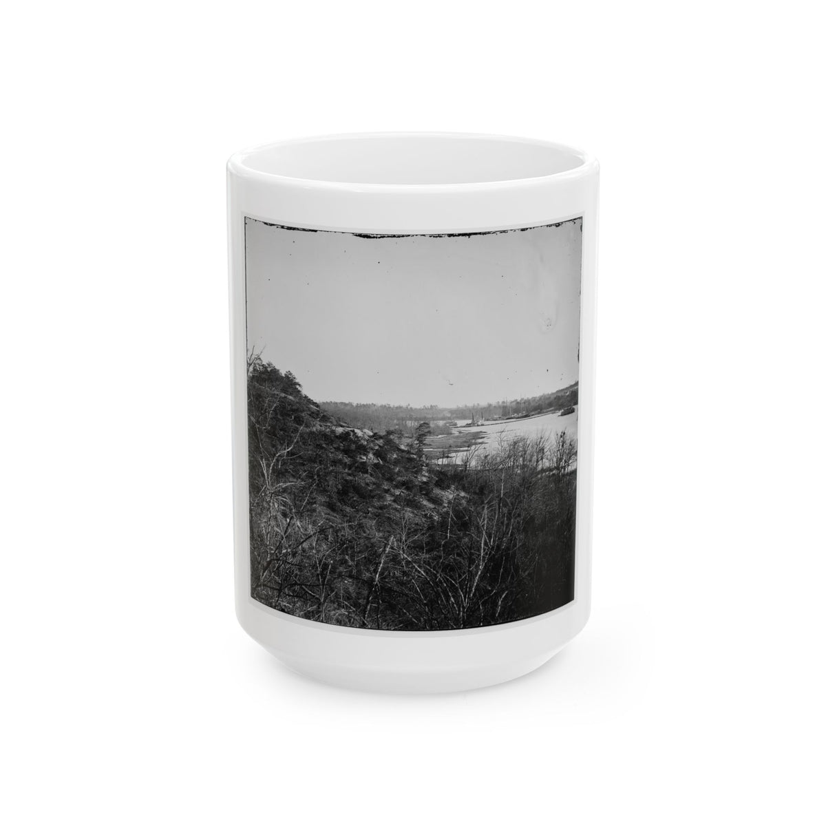 Broadway Landing, Virginia. Where Butler's Troops Crossed The Appomattox River (U.S. Civil War) White Coffee Mug