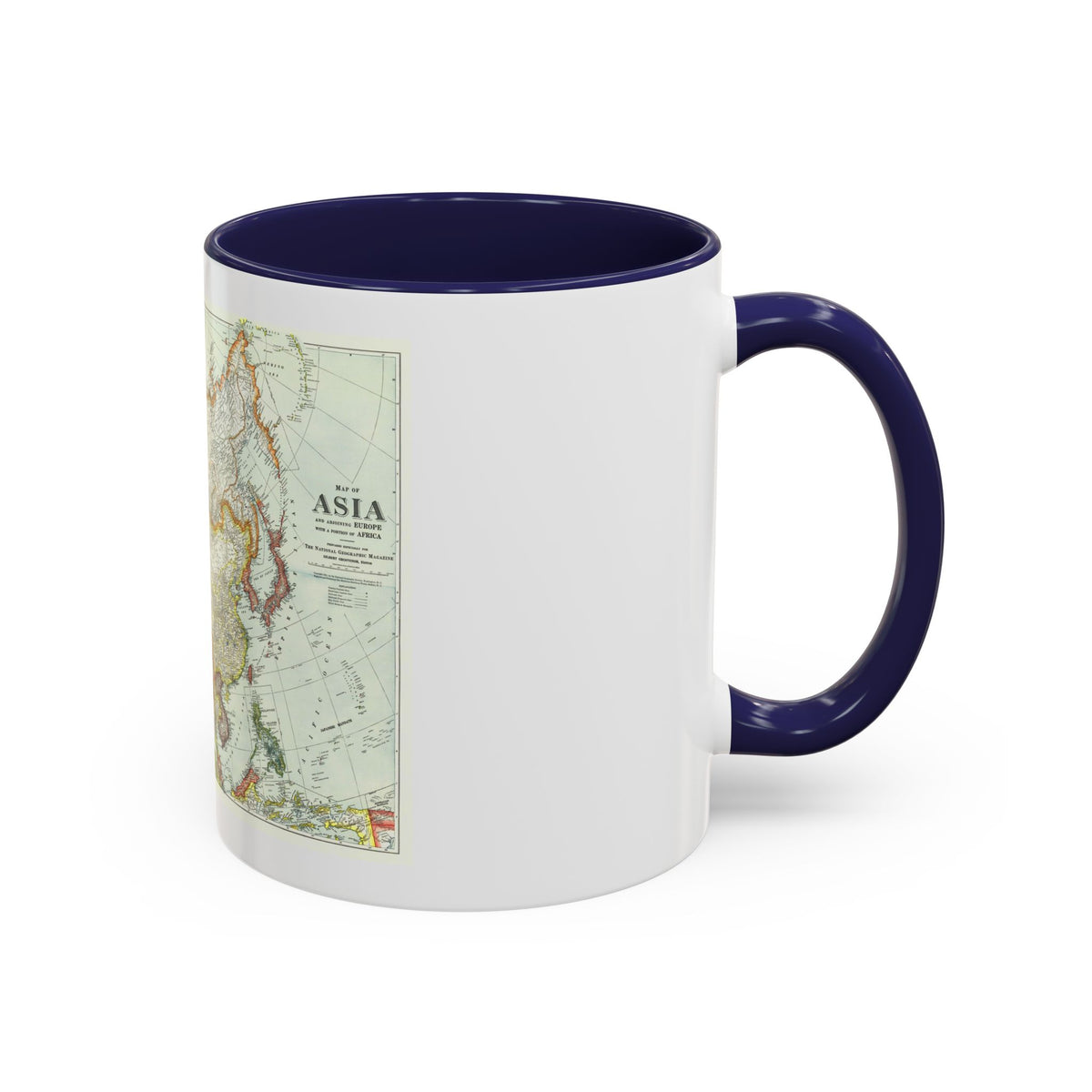 Asia and Adjoining Europe (1921) (Map) Accent Coffee Mug