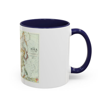 Asia and Adjoining Europe (1921) (Map) Accent Coffee Mug