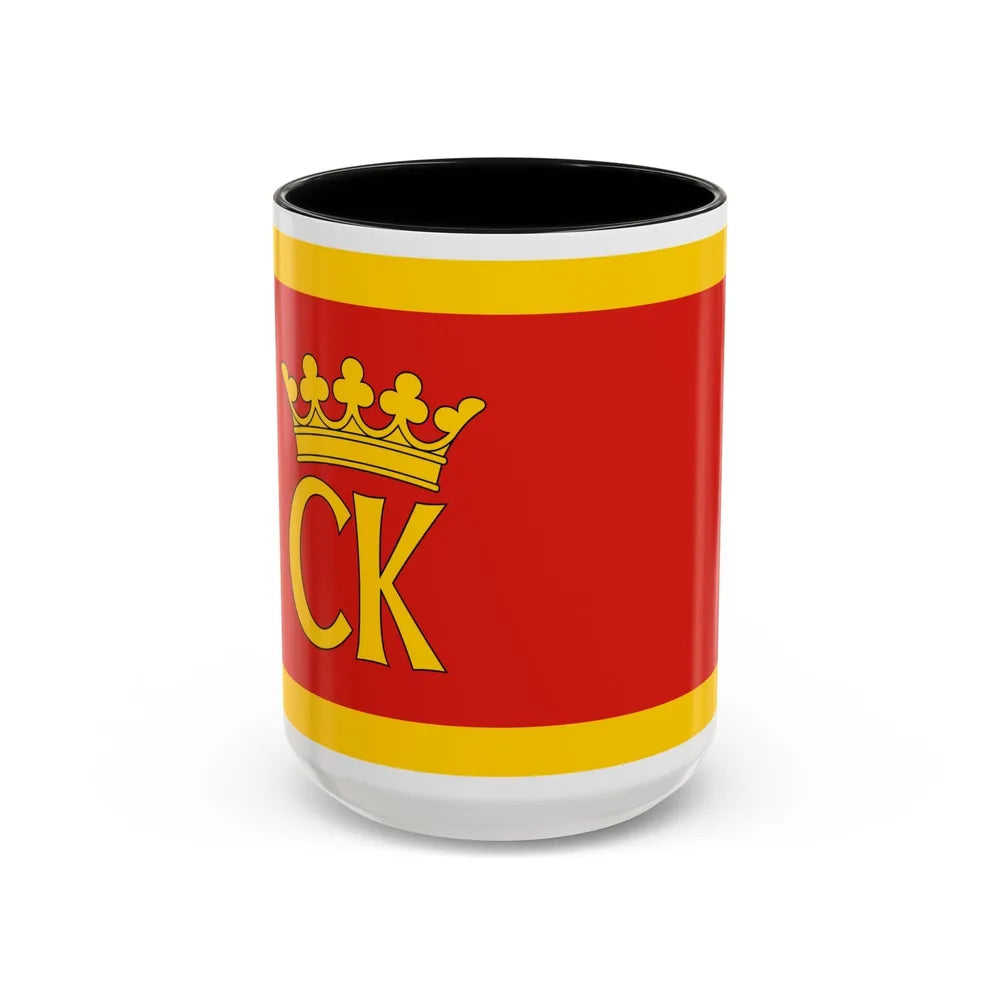 Flag of Kielce Poland - Accent Coffee Mug-15oz-Black-Go Mug Yourself