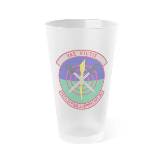 817th Expeditionary Air Support Operations Squadron (U.S. Air Force) Frosted Pint Glass 16oz-Go Mug Yourself