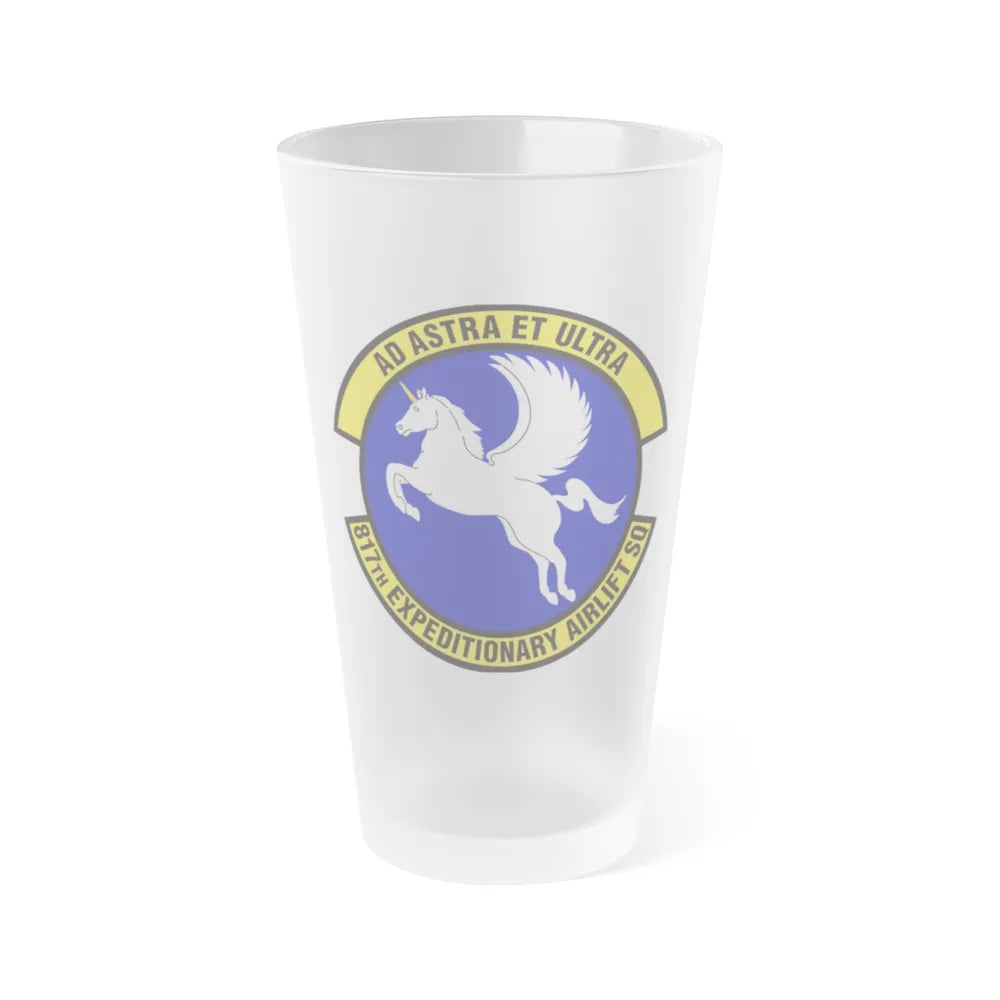 817th Expeditionary Airlift Squadron (U.S. Air Force) Frosted Pint Glass 16oz-16oz-Frosted-Go Mug Yourself