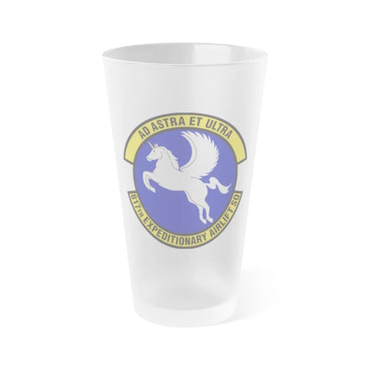 817th Expeditionary Airlift Squadron (U.S. Air Force) Frosted Pint Glass 16oz-16oz-Frosted-Go Mug Yourself