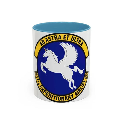 817th Expeditionary Airlift Squadron (U.S. Air Force) Accent Coffee Mug 11oz Light Blue - Go Mug Yourself