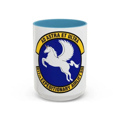 817th Expeditionary Airlift Squadron (U.S. Air Force) Accent Coffee Mug 15oz Light Blue - Go Mug Yourself