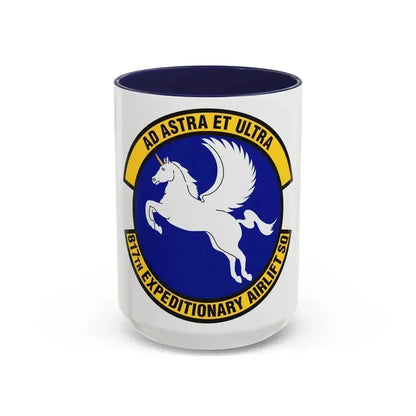 817th Expeditionary Airlift Squadron (U.S. Air Force) Accent Coffee Mug 15oz Navy - Go Mug Yourself
