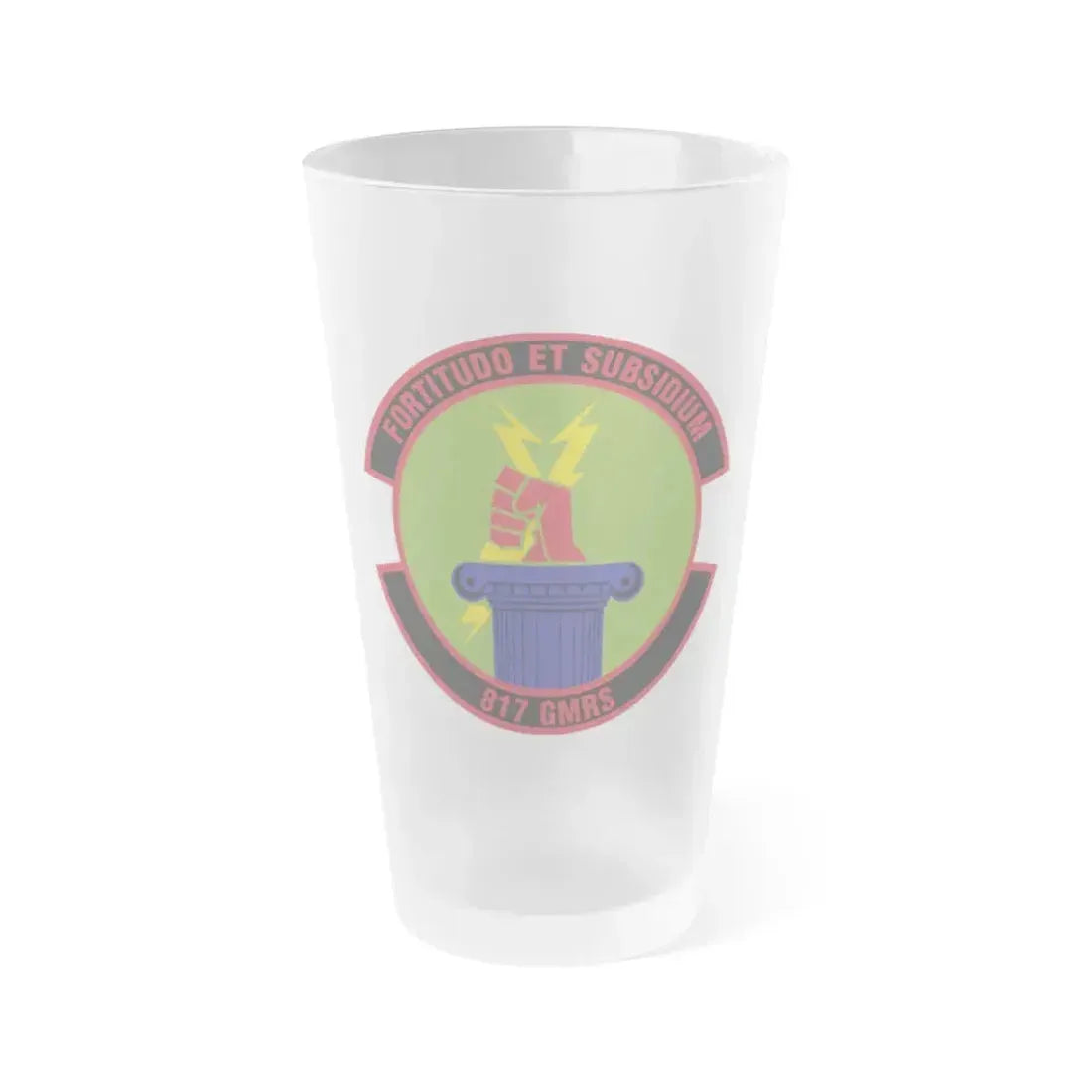 817th Global Mobility Readiness Squadron (U.S. Air Force) Frosted Pint Glass 16oz 16oz Frosted - Go Mug Yourself