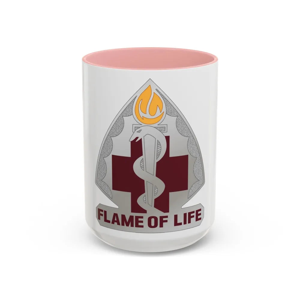 818 Medical Battalion (U.S. Army) Accent Coffee Mug-15oz-Pink-Go Mug Yourself