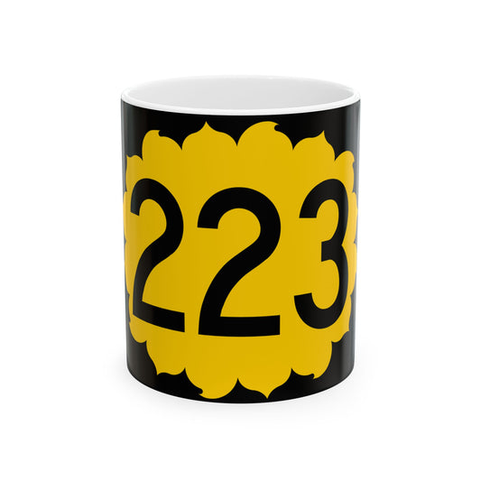 K-223 (Kansas) (Road Sign) White Coffee Mug