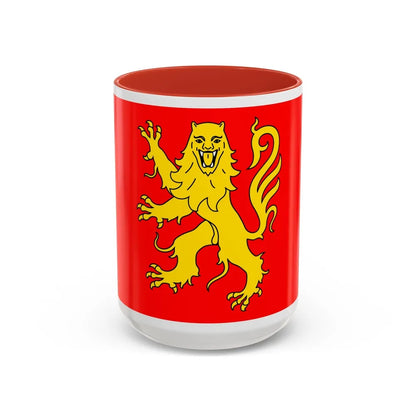 Flag of Aveyron France - Accent Coffee Mug-15oz-Red-Go Mug Yourself