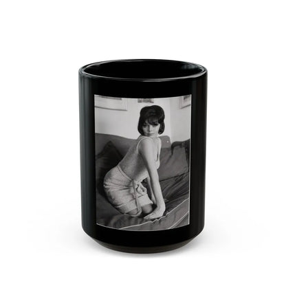 Barbara Steele #52 (Vintage Female Icon) Black Coffee Mug-15oz-Go Mug Yourself