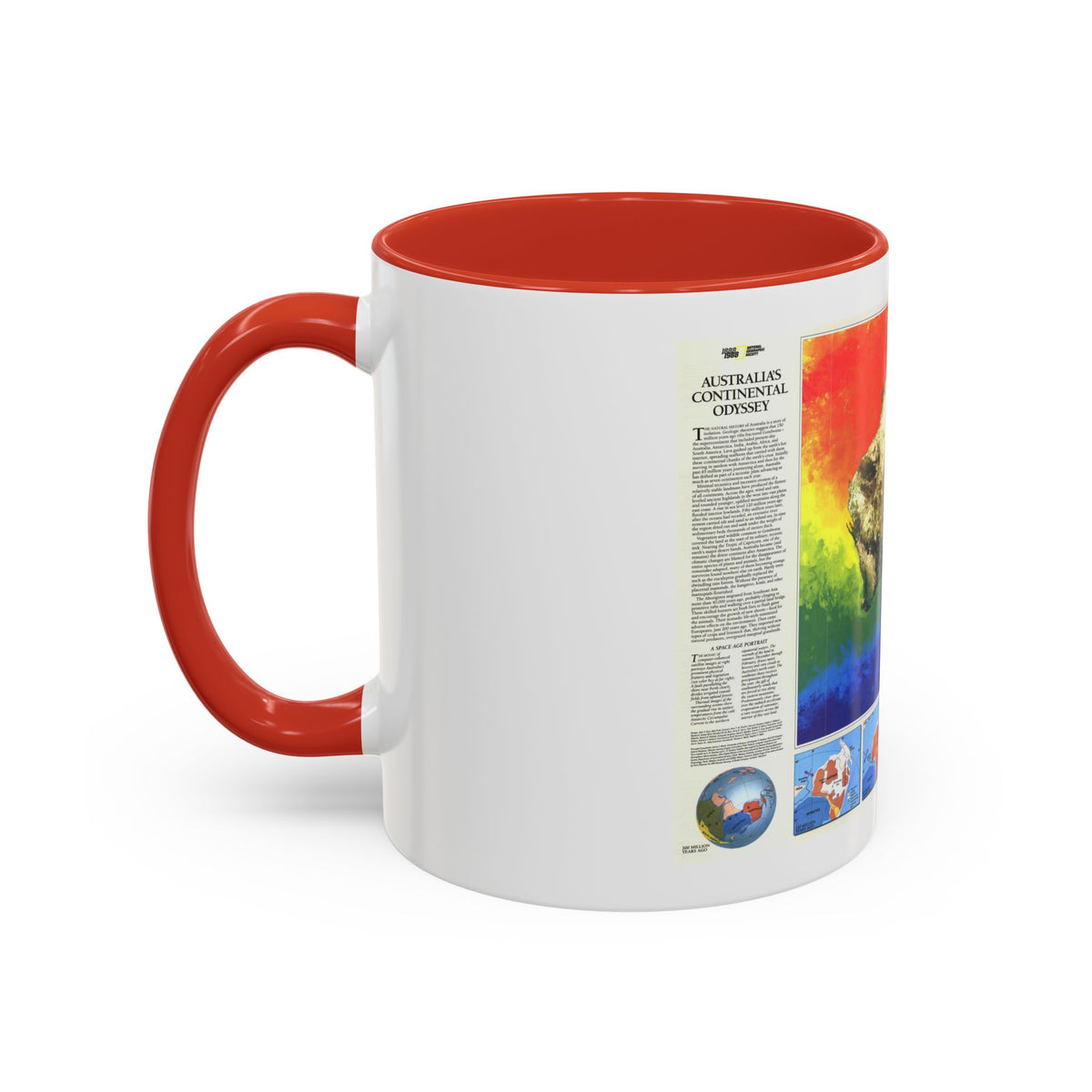 Australia's Continental Odyssey (1988) (Map) Accent Coffee Mug