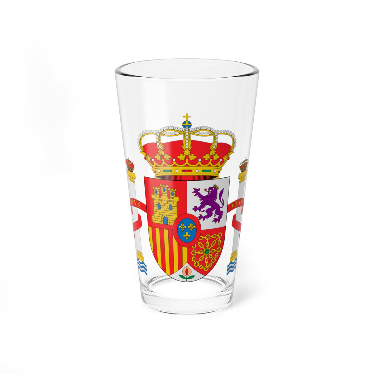 Escudo nacional de España 1981 base circular (Spain) (Coat of Arms) Pint Glass 16oz
