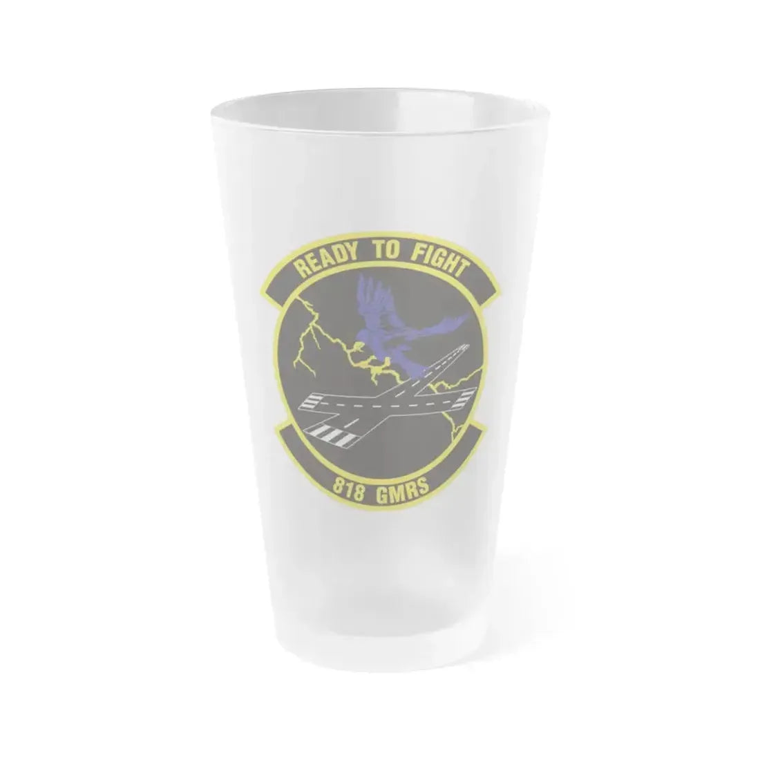 818th Global Mobility Readiness Squadron (U.S. Air Force) Frosted Pint Glass 16oz 16oz Frosted - Go Mug Yourself