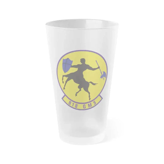 818th Global Mobility Squadron (U.S. Air Force) Frosted Pint Glass 16oz 16oz Frosted - Go Mug Yourself