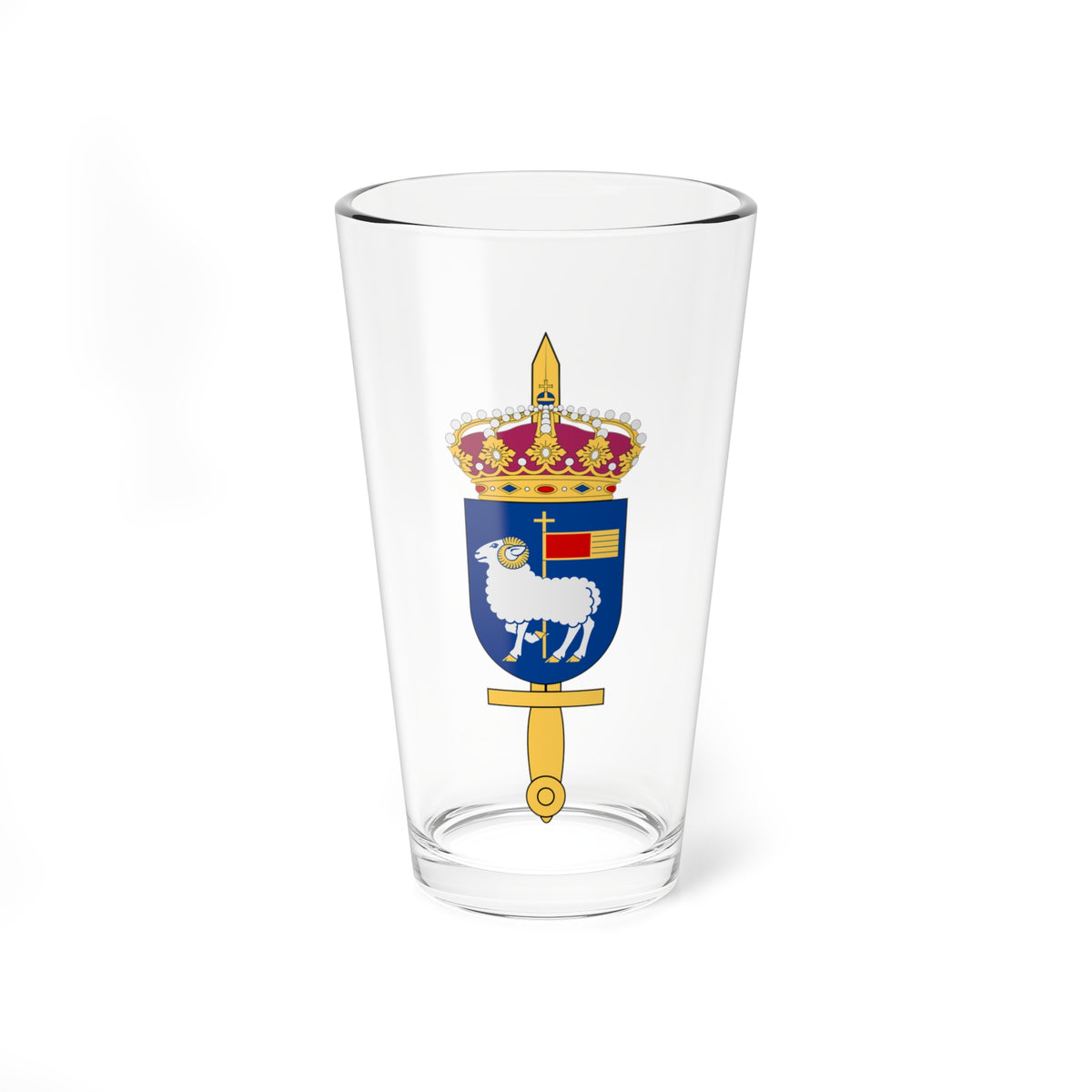 Gotlands militärdistriktsstab vapen (Sweden) (Coat of Arms) Pint Glass 16oz