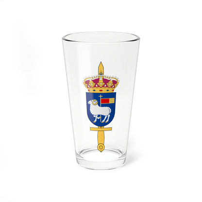 Gotlands militärdistriktsstab vapen (Sweden) (Coat of Arms) Pint Glass 16oz